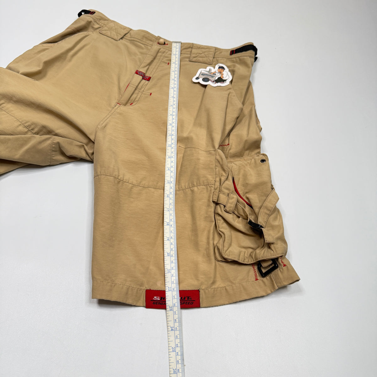 Y2K Side Out Utility Shorts 32" Khaki