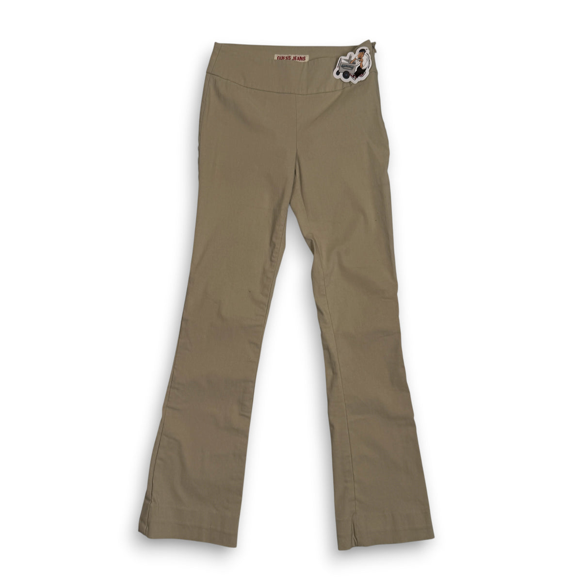 Y2K Guess Jeans Low Rise Side Zip Flare Pants 27" S/M Khaki