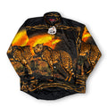 VTG Greymax Leopard Silk Button Up L