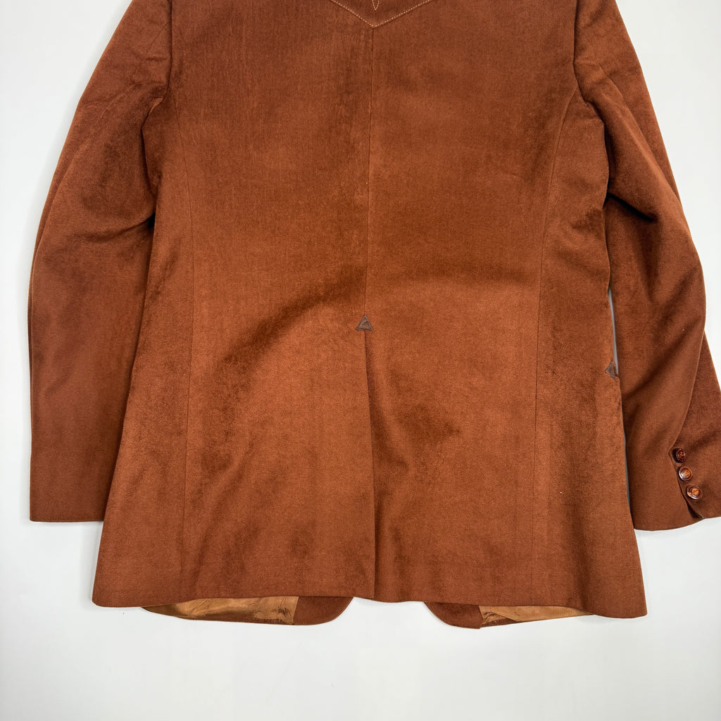 VTG Stetson Western Blazer Embroidered Cowboy L Brown