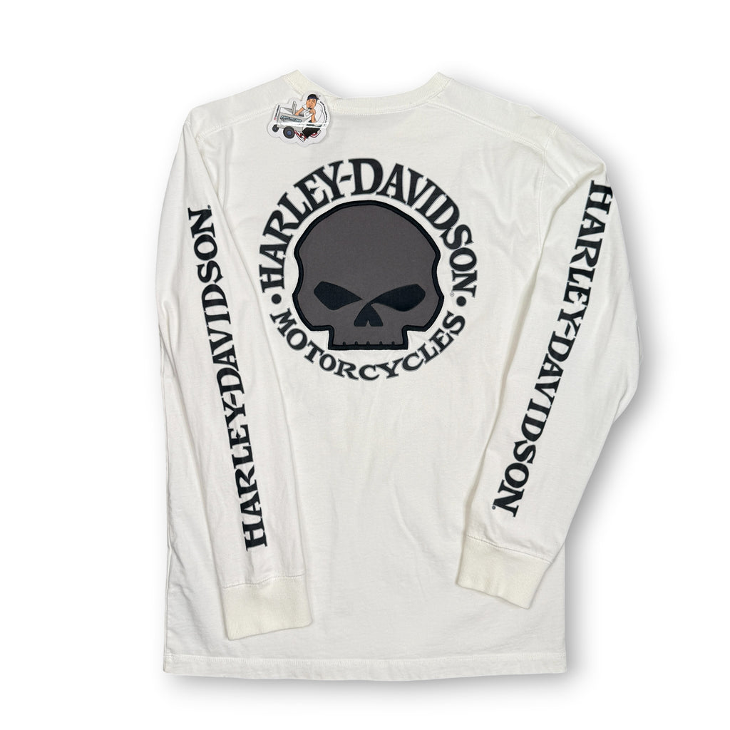 Harley Davidson Embroidered Skull L/S T Shirt M