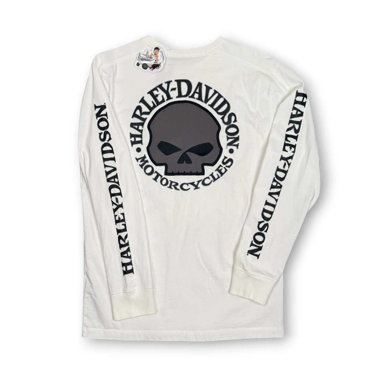 Harley Davidson Embroidered Skull L/S T Shirt M