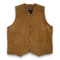 VTG Cripple Creek Suede Leather Vest S XL Brown