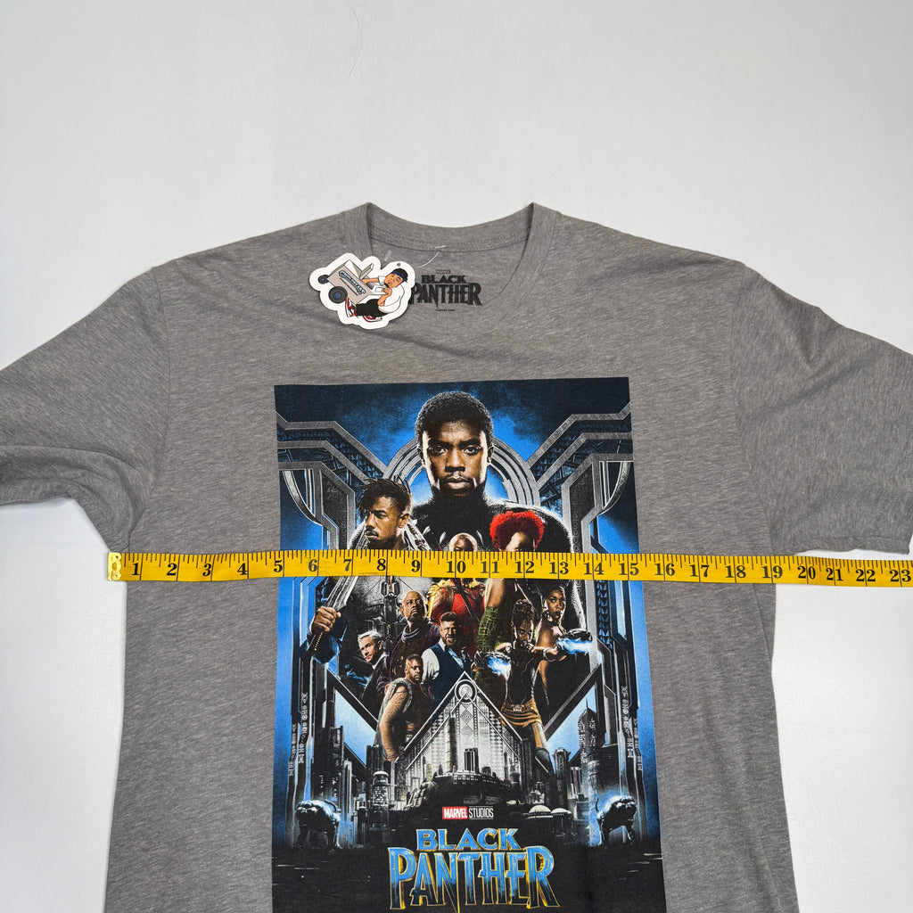 2016 Marvel Black Panther Movie Poster Promo T Shirt M Grey