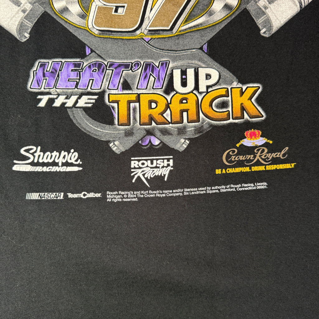 Y2K Kurt Busch Rookie Heat N Up Nascar T Shirt M Black