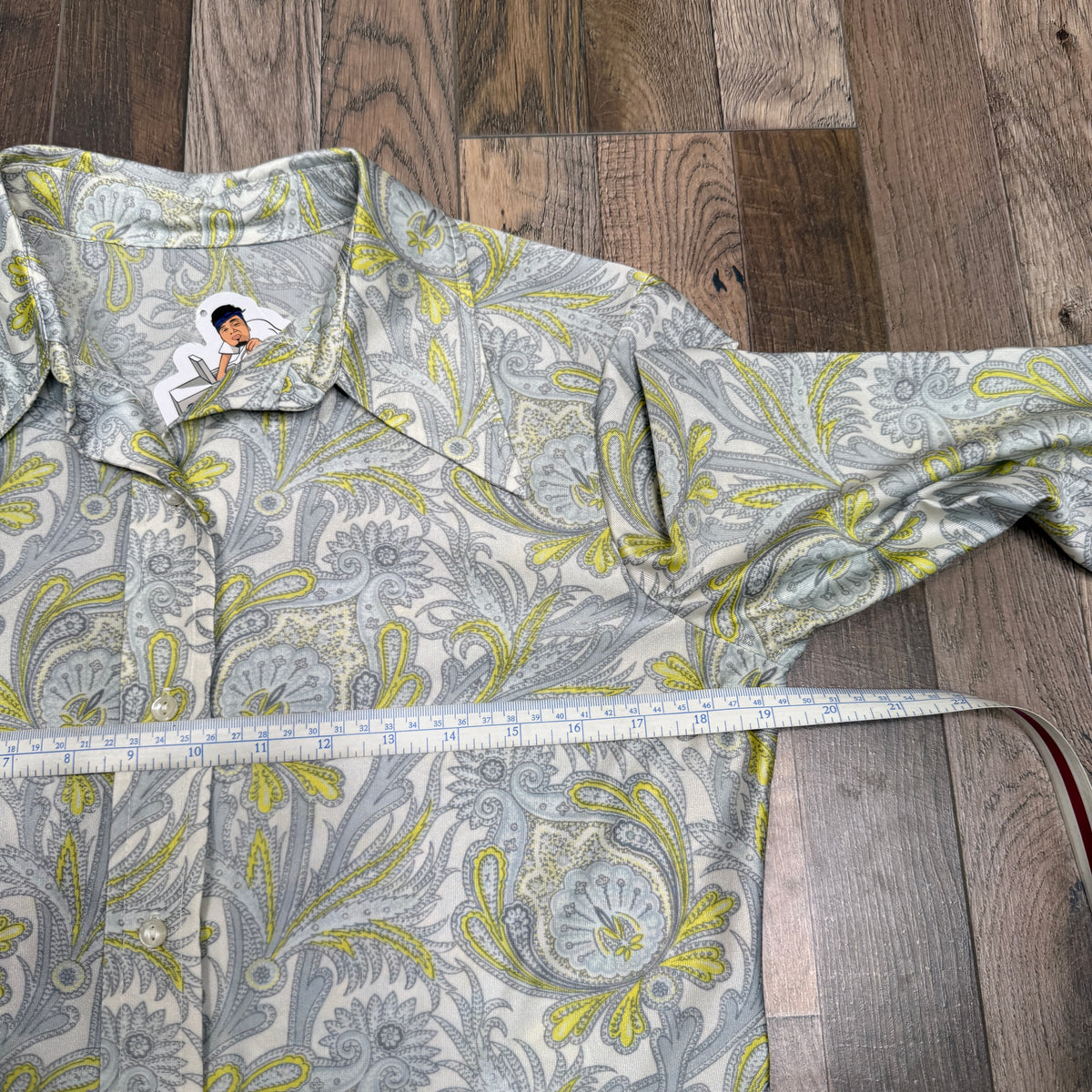 VTG Paisley Dagger Collar L/S Button Up Blouse M
