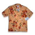 NWT VTG Paradise Found Cattleya Orchid Rayon Button Up S Peach