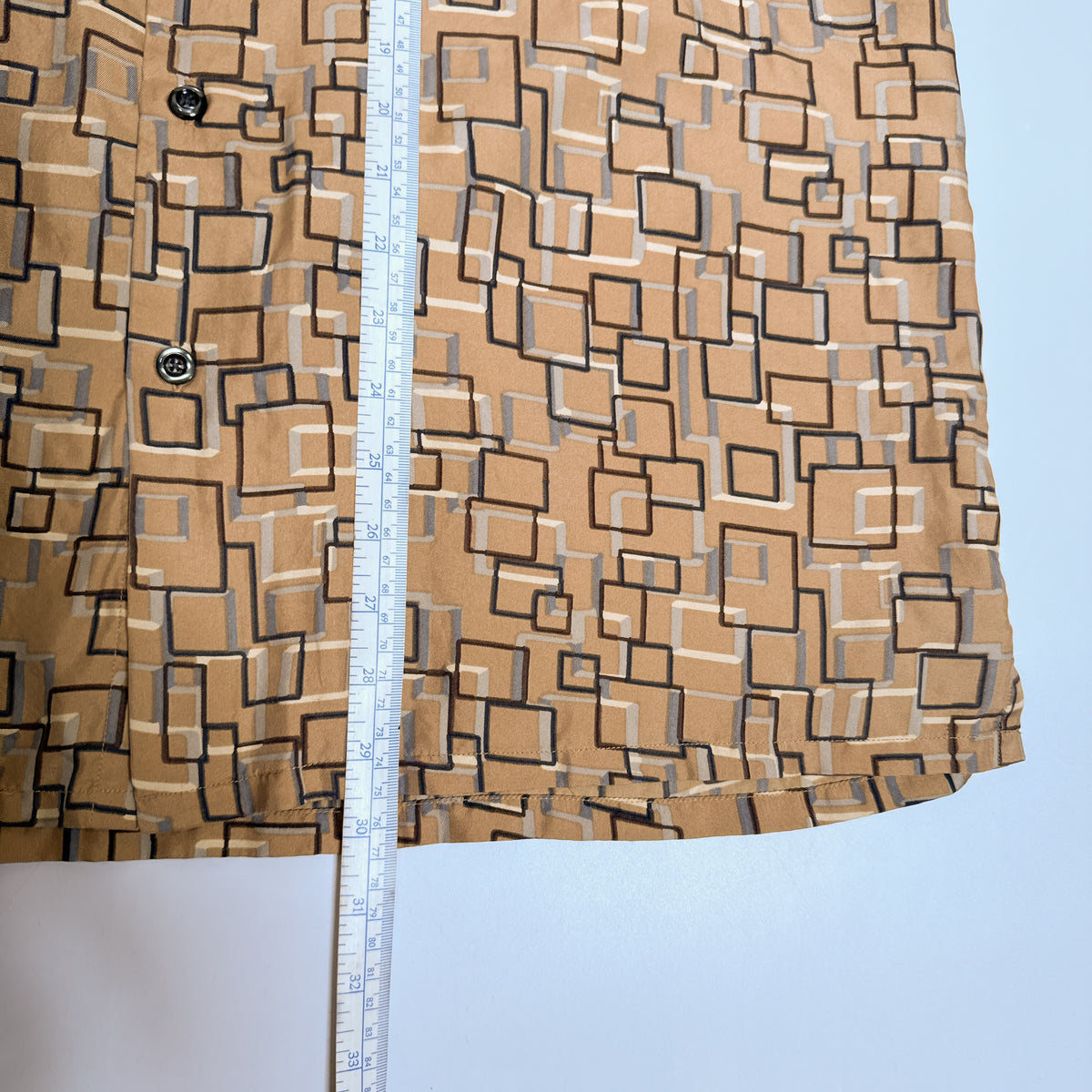 VTG Riscatto Geometric Silk Button Up L