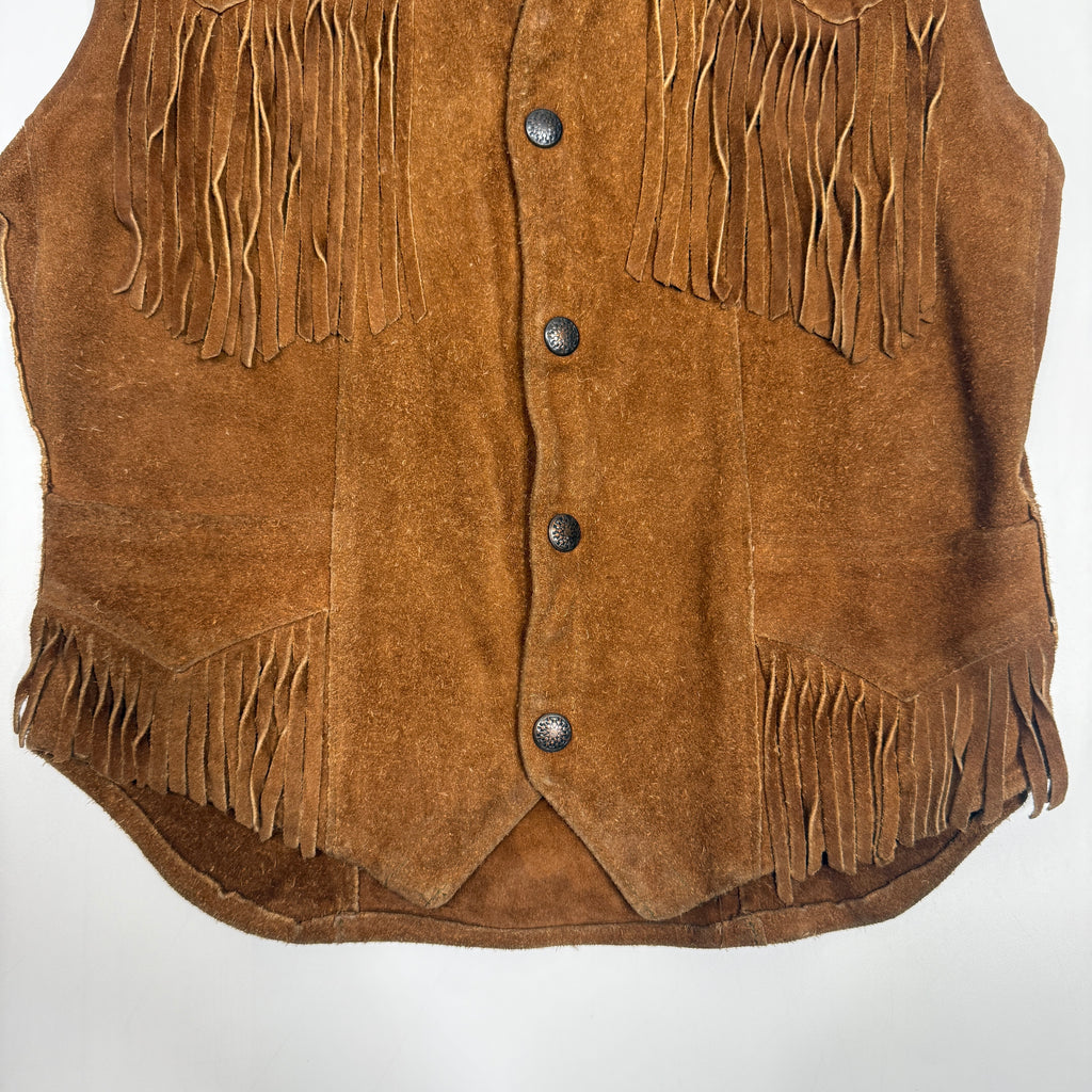 VTG Pioneer Wear Western Fringe Leather Vest