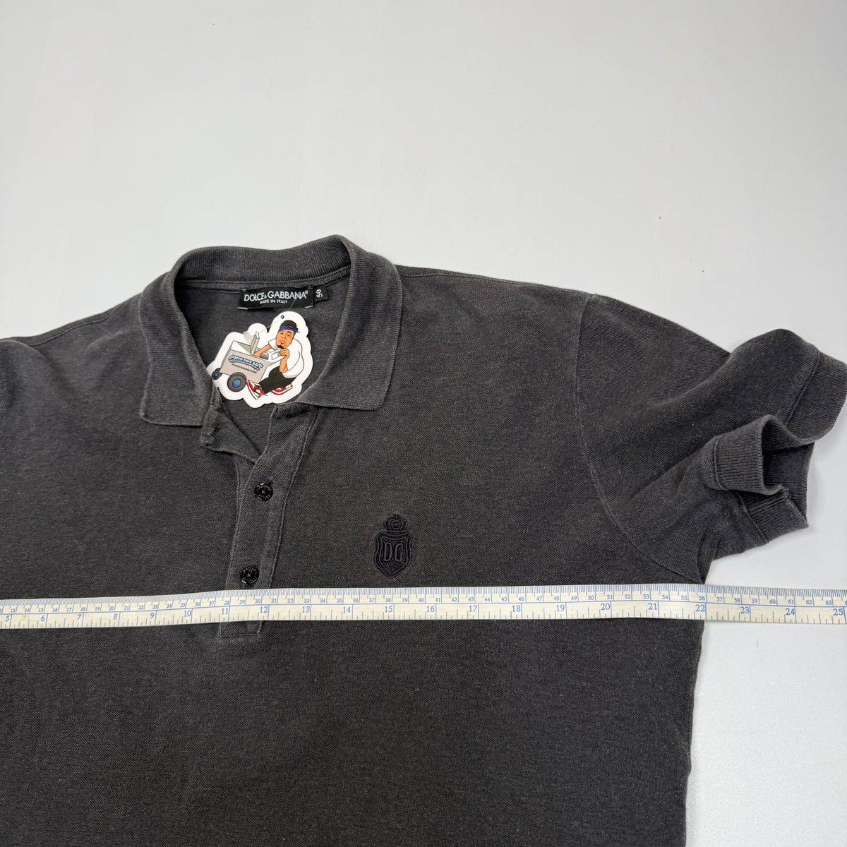 VTG Dolce & Gabbana Faded Washed Polo Shirt S/M Grey