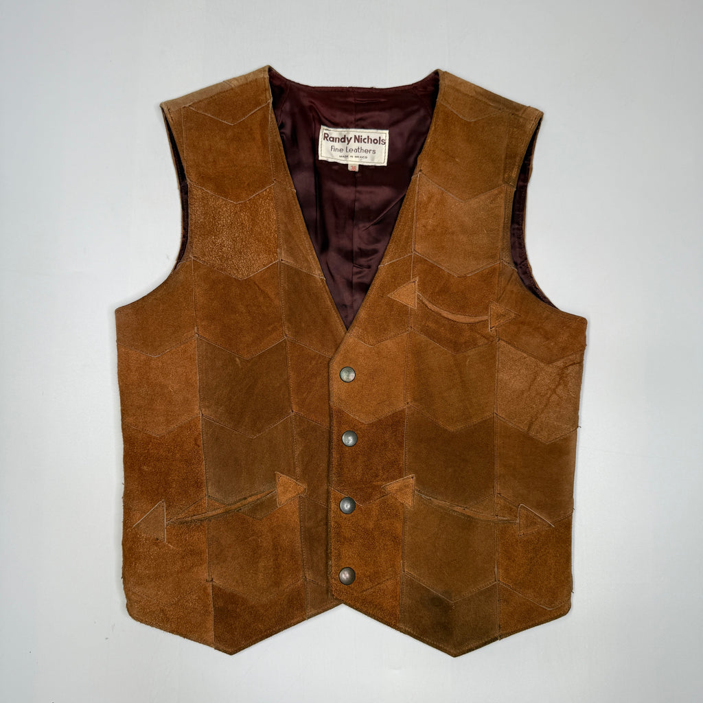 VTG Randy Nichols Suede Leather Vest S