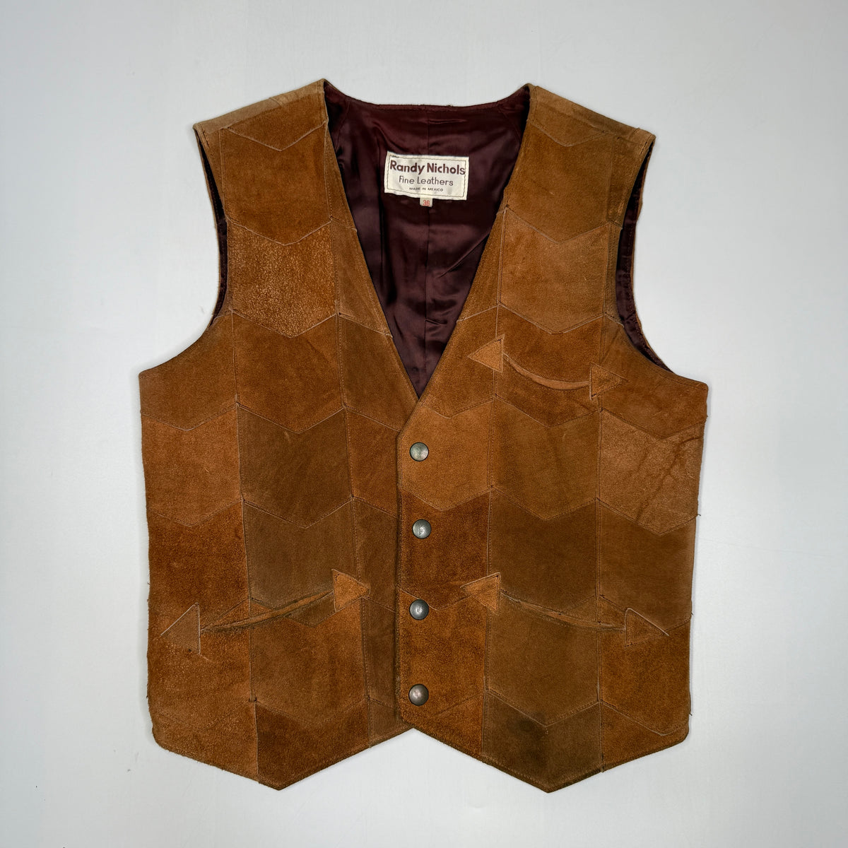 VTG Randy Nichols Suede Leather Vest S