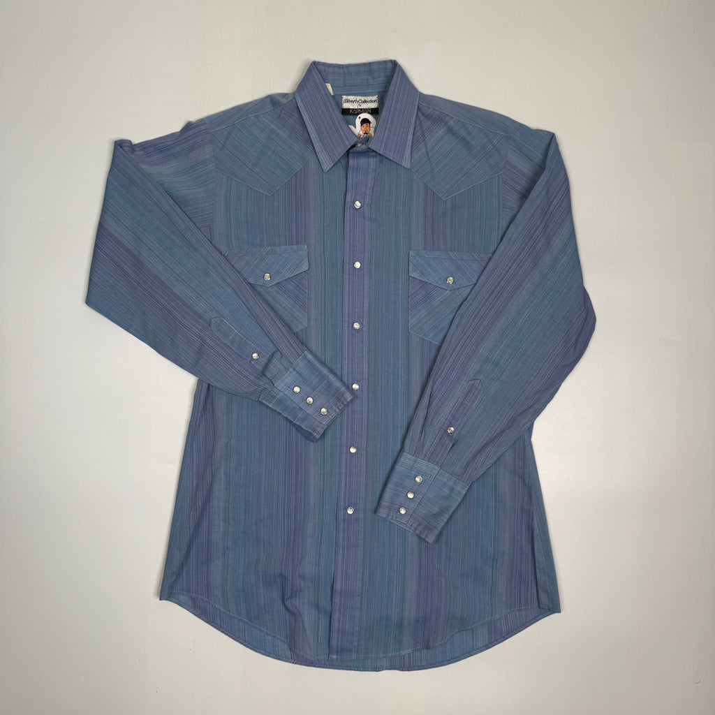 VTG Karman Western Peal Snap L/S Button Up M Purple