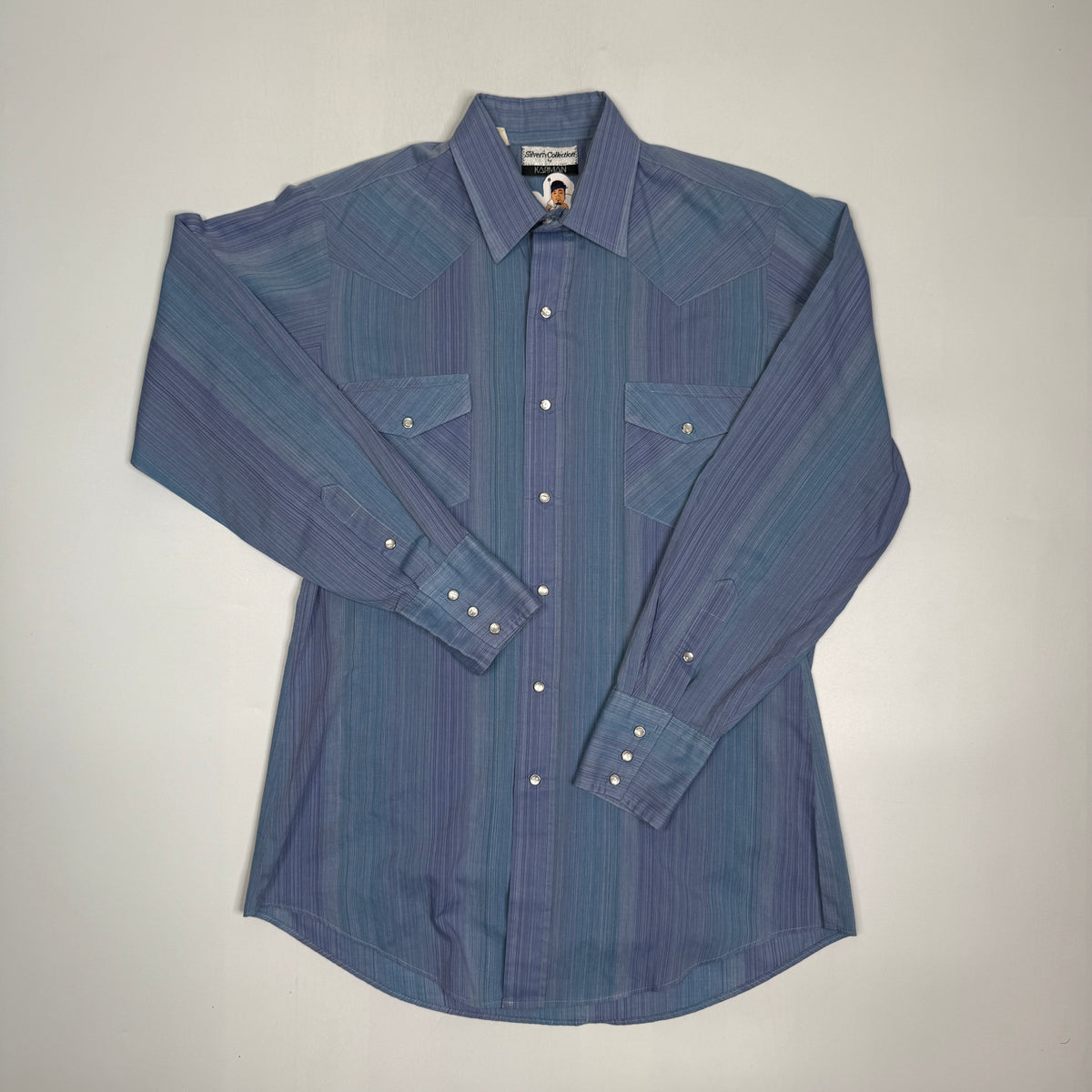 VTG Karman Western Peal Snap L/S Button Up M Purple