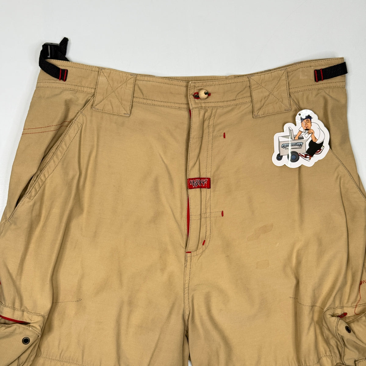 Y2K Side Out Utility Shorts 32" Khaki