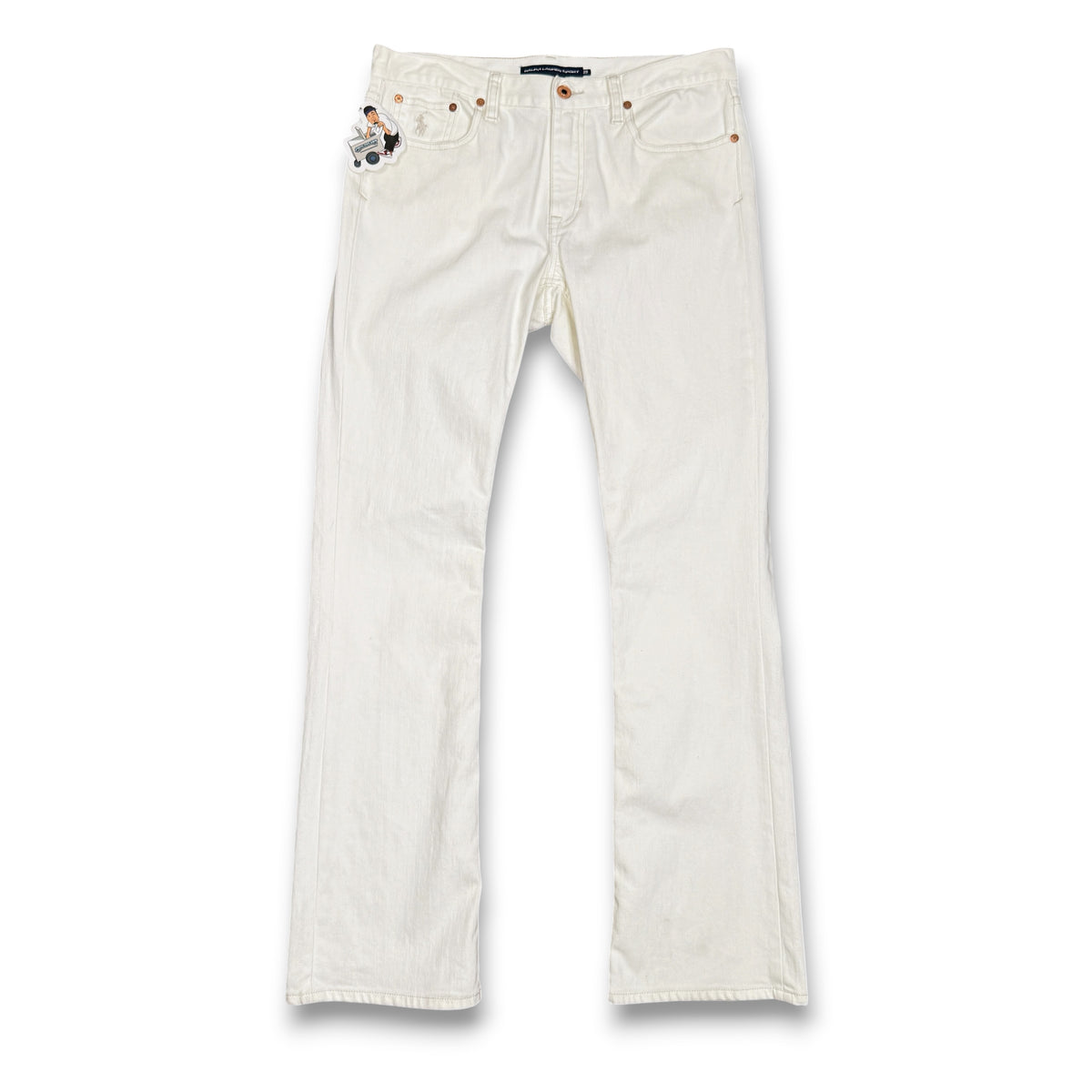 Y2K Polo Jeans Ralph Lauren Mid Rise Bootcut Jeans 33" M/L White