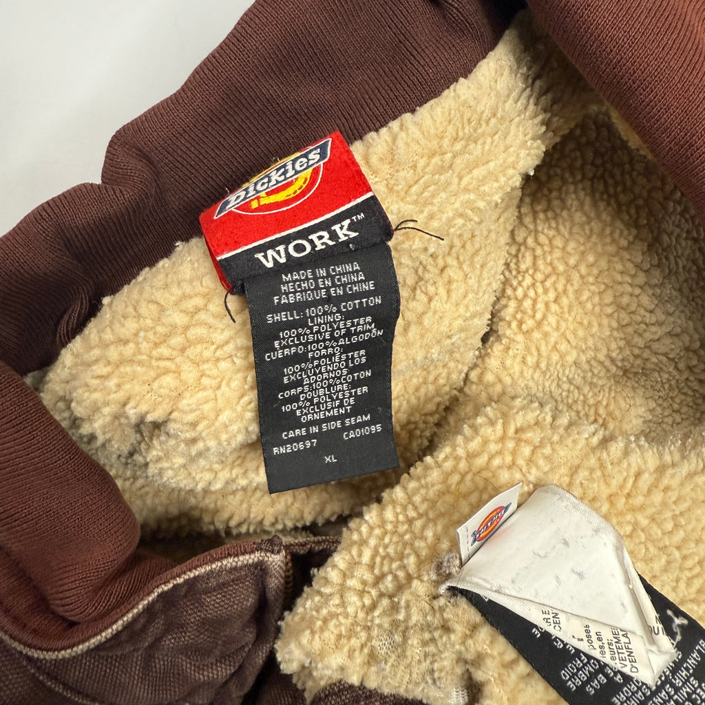Dickies Distressed Sherpa Lined Vest S Brown