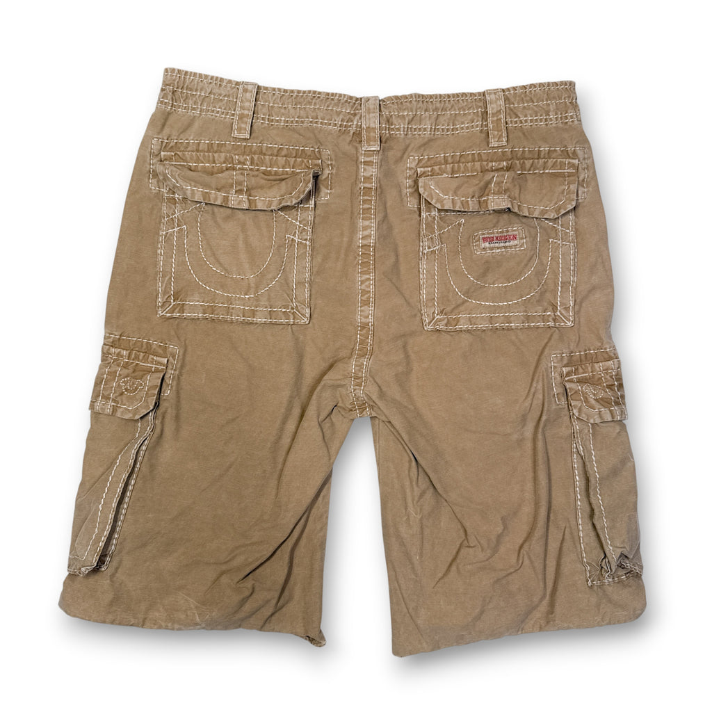 Y2K True Religion Expedition Big T Cargo Brown Shorts 34