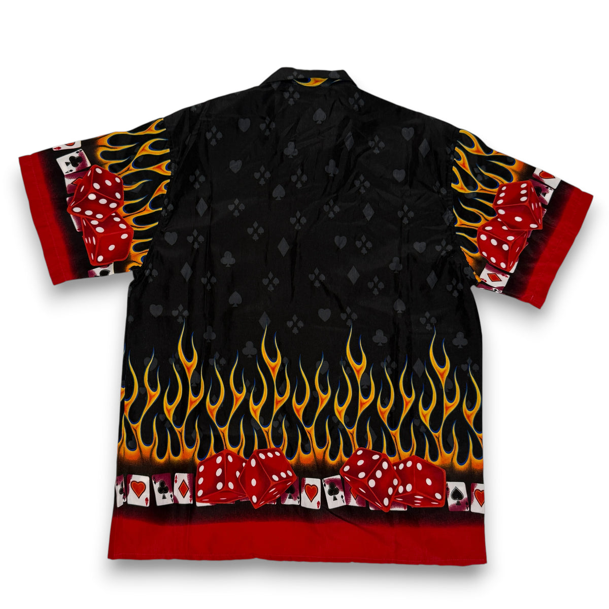 Y2K Ferugini Flaming Dice Oversize Button Up XL