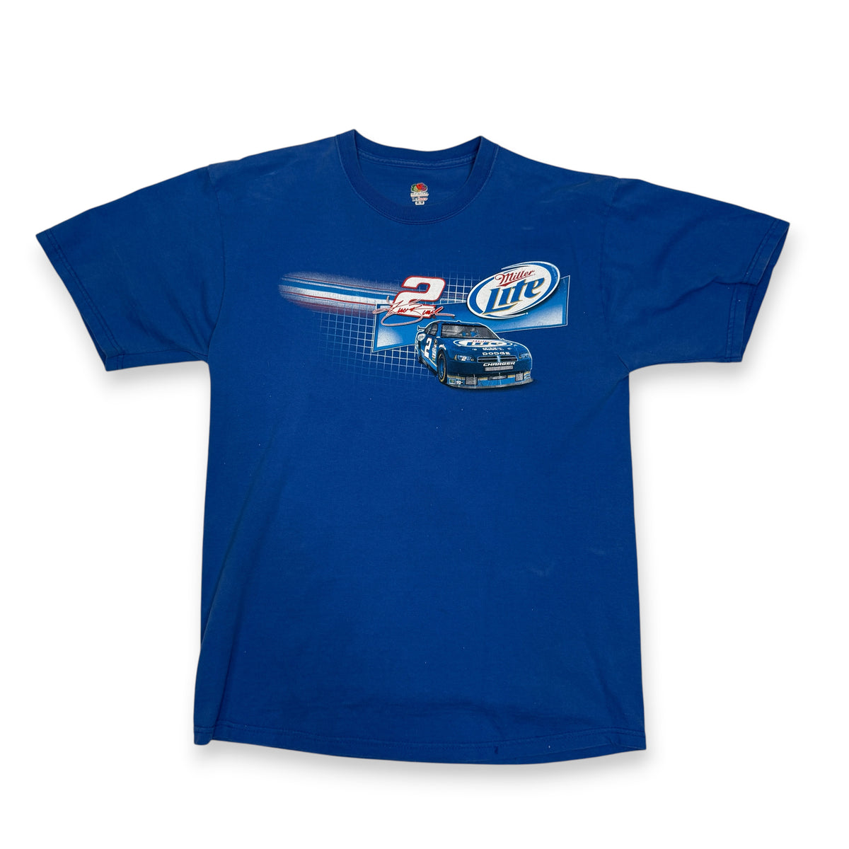 Y2K Brad Keselowski 2 Miller Lite T Shirt M Blue