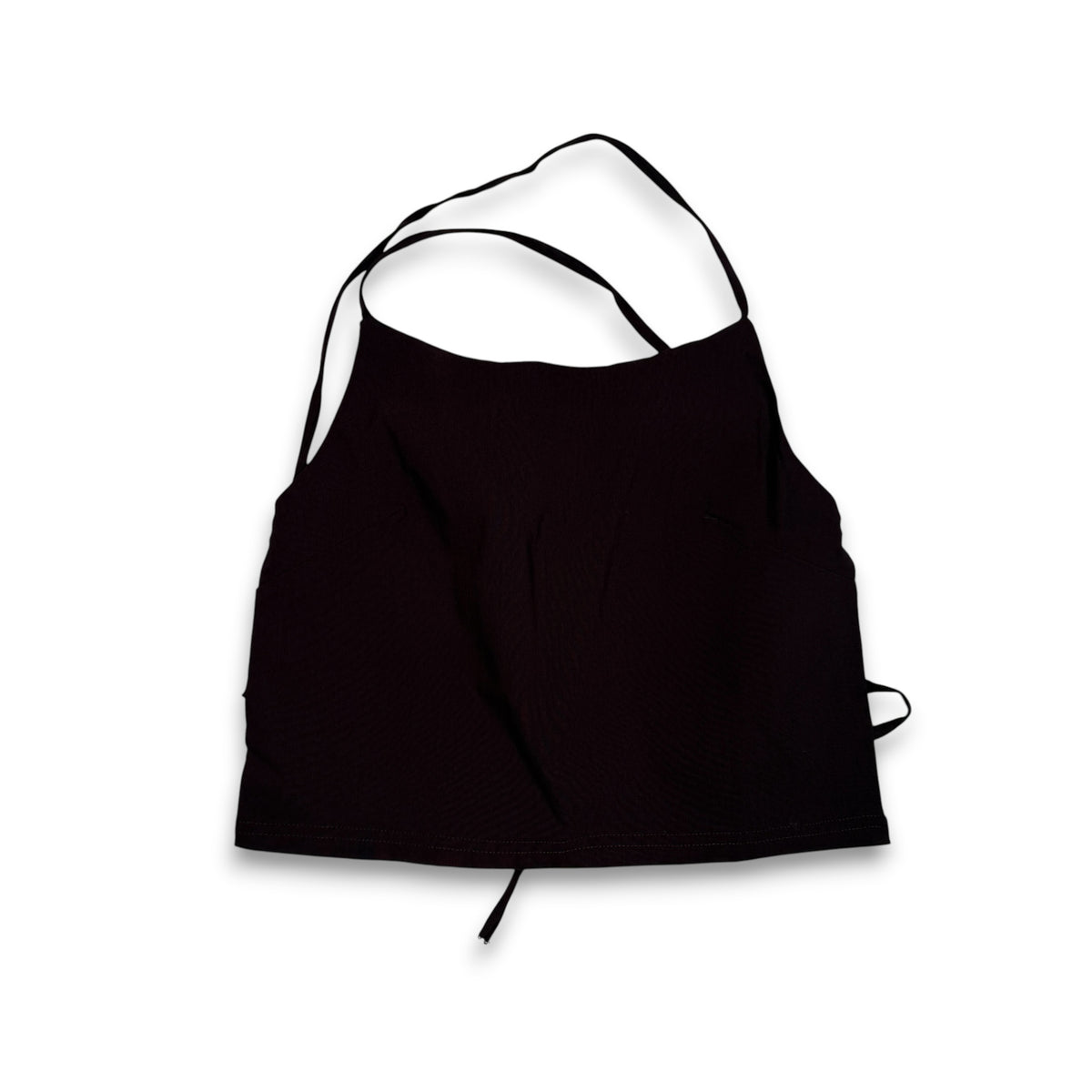 NWT Y2K Strappy Halter Top Open Back Side Tie S Burgundy