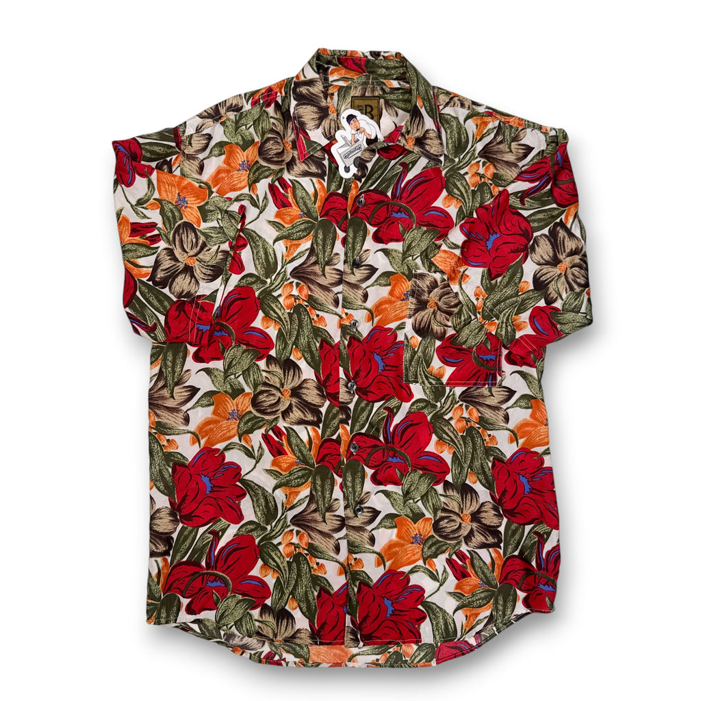 VTG Bruno Floral Silk Button Up M
