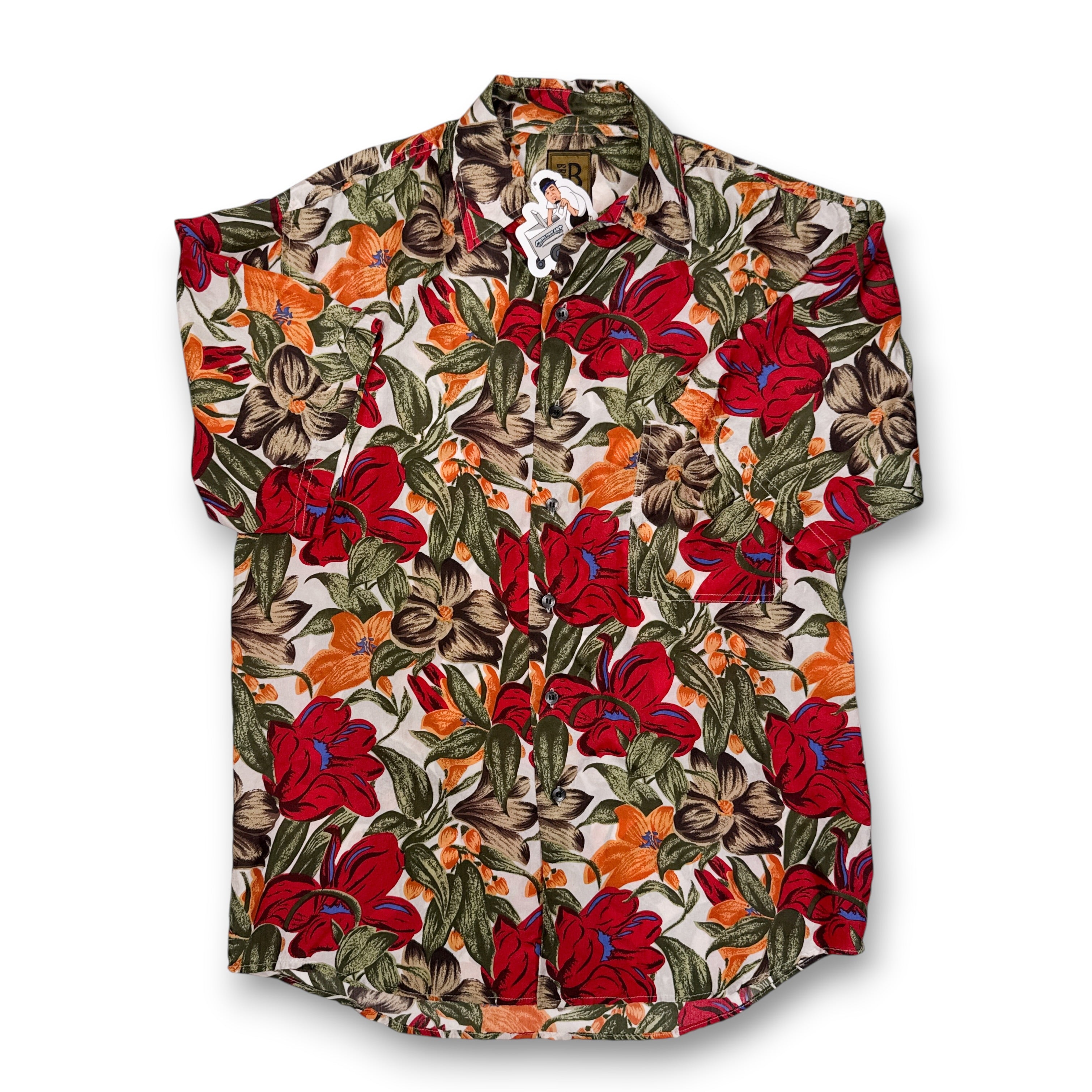 VTG Bruno Floral Silk Button Up M