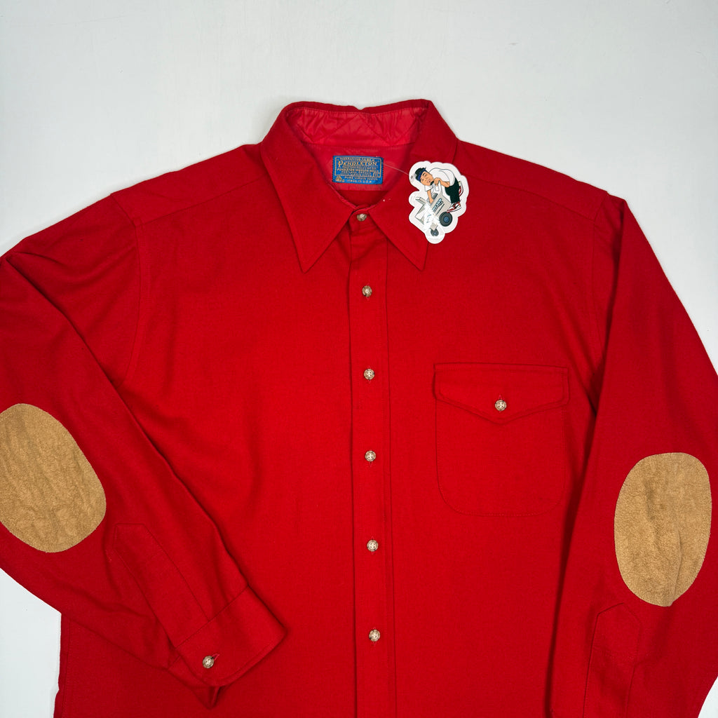 VTG Pendleton Elbow Pads L/S Wool Button Up XL