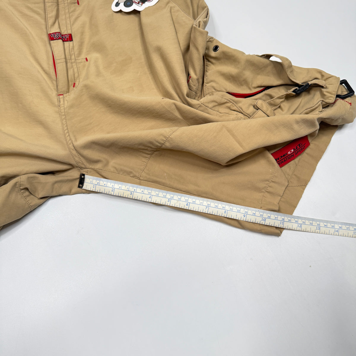 Y2K Side Out Utility Shorts 32" Khaki