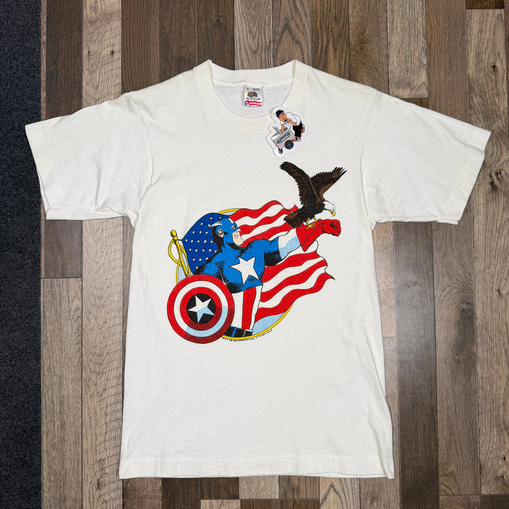 VTG 1990 Marvel Captain America T Shirt S