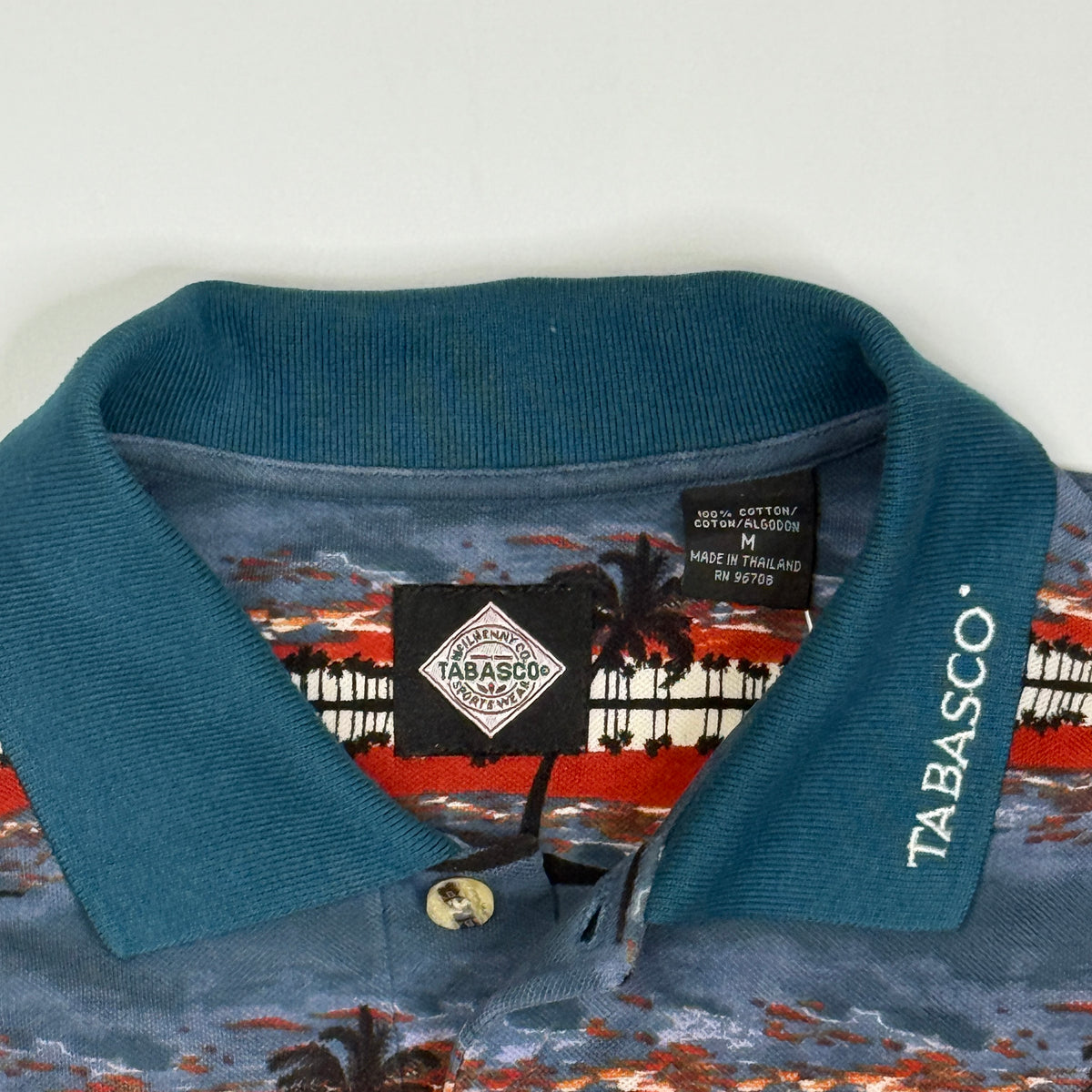 VTG Tabasco Tropical AOP Polo Shirt L