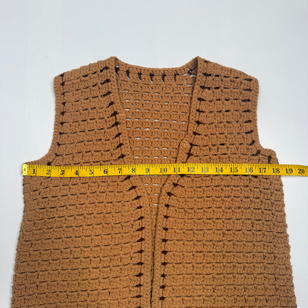 Hand Made Crochet Knit Sweater Vest S