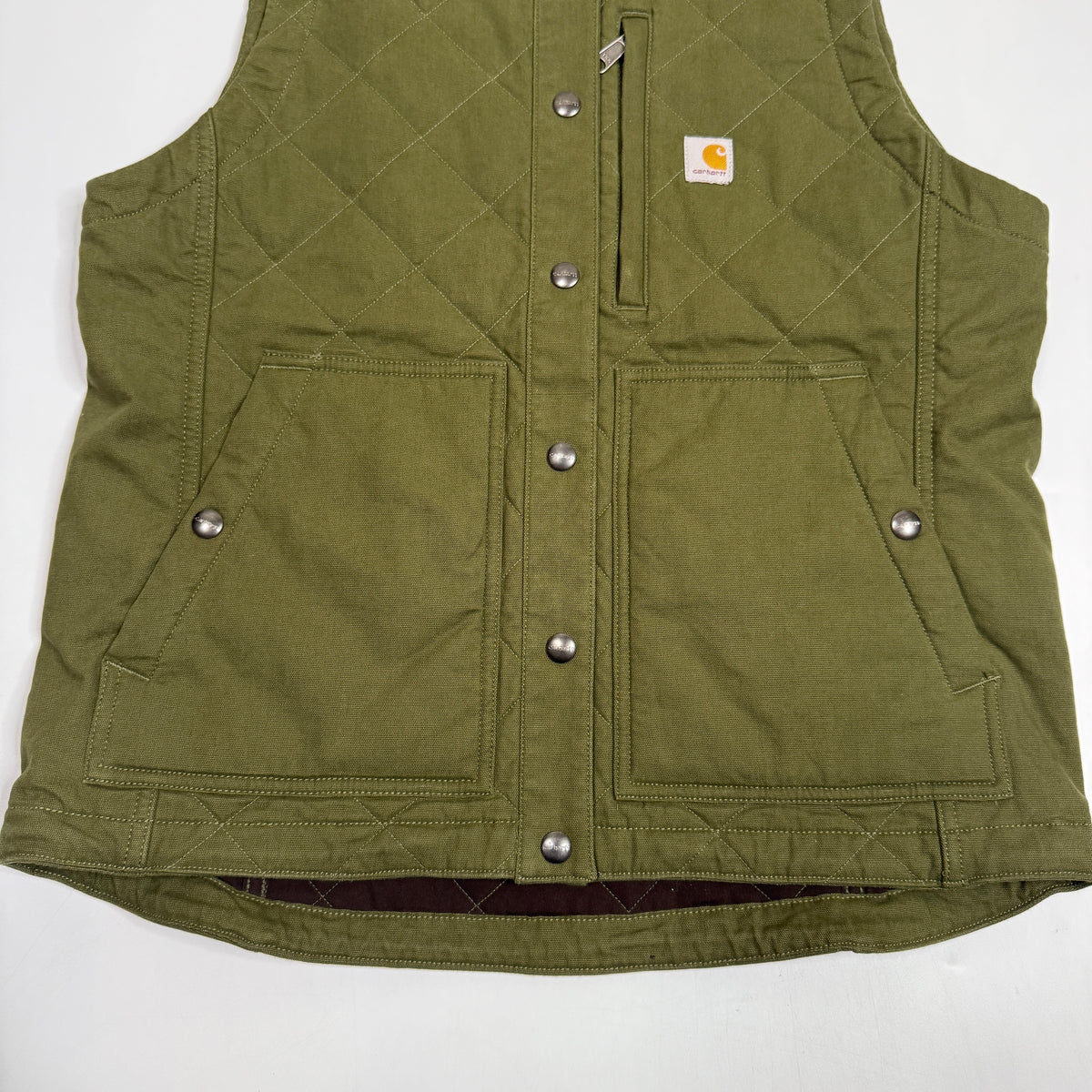 Carhartt Rugged Flex Relaxed Fit Canvas Insulated Rib Collar Vest M Basil