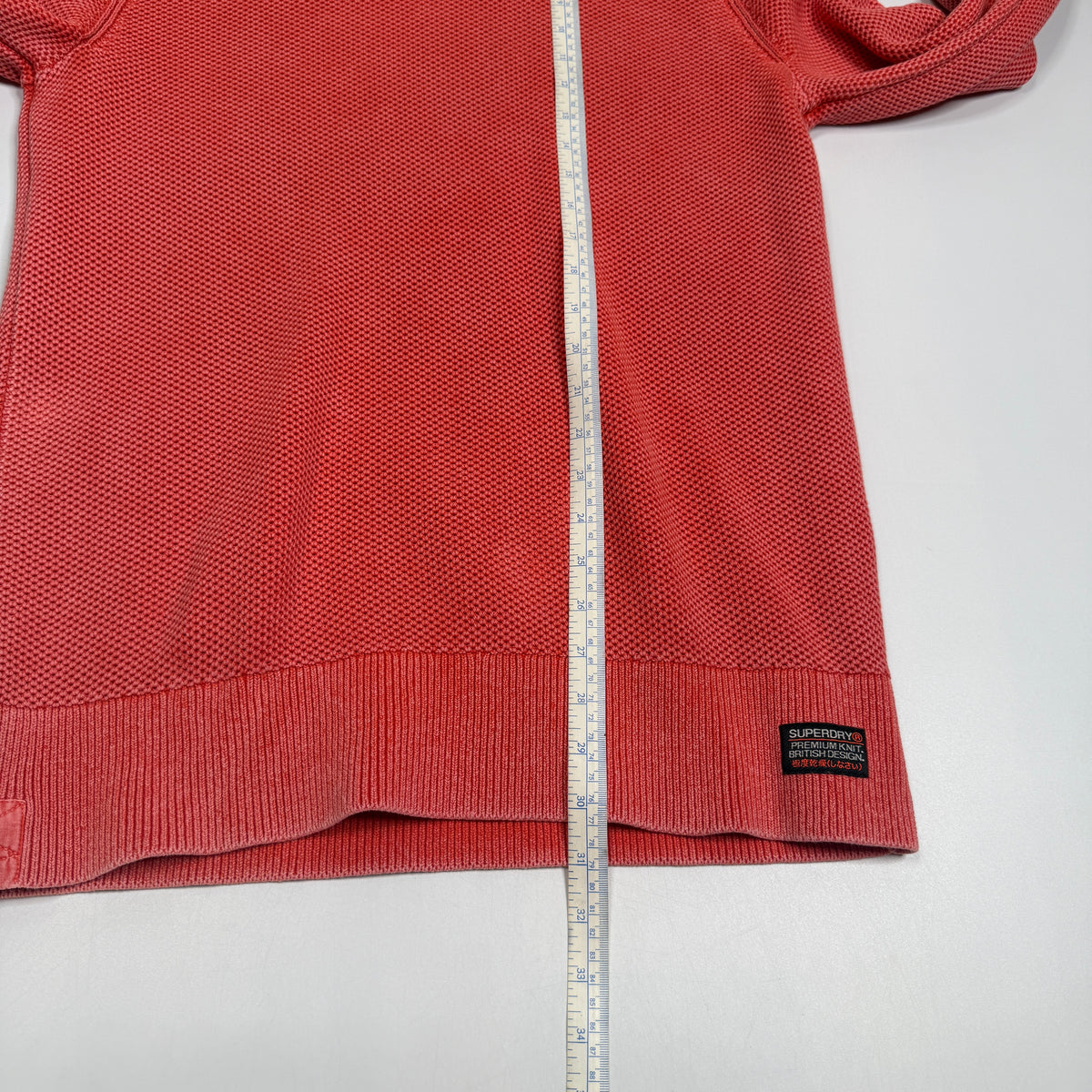 Super Dry Overdyed Knit Pullover Sweatshirt XL Red