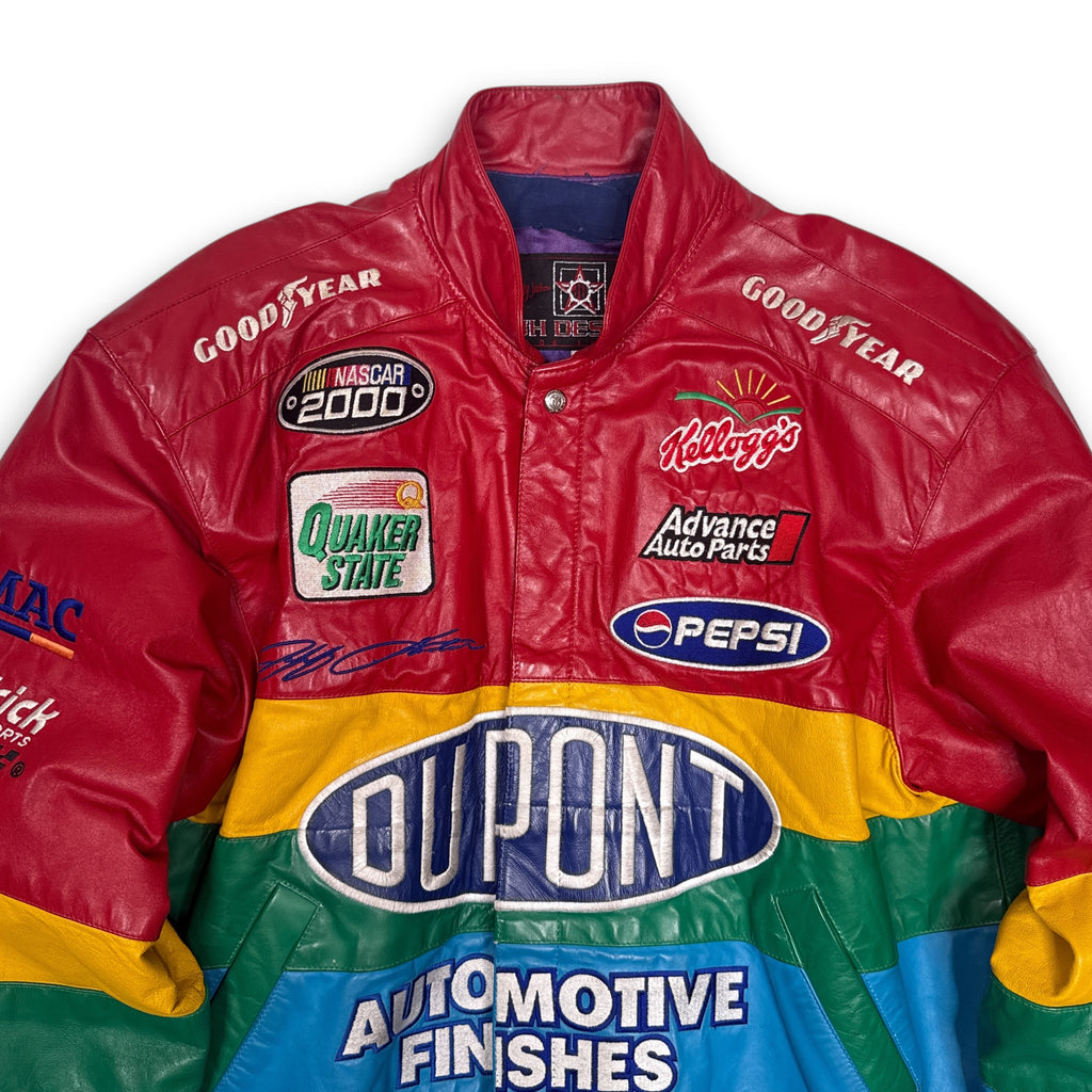 VTG Jeff Hamilton Dupont Jeff Gordon Leather Nascar Jacket L