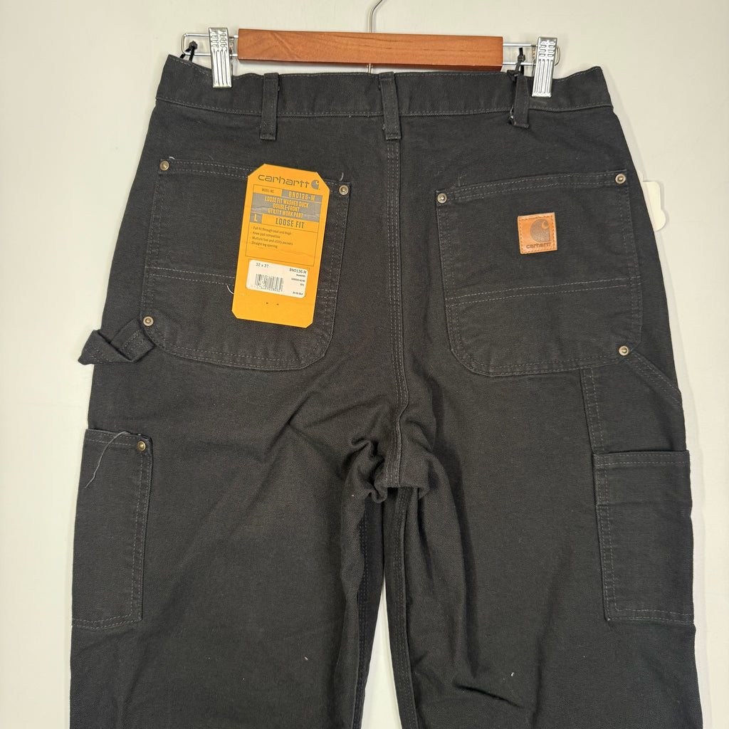 NWT Carhartt Iconic B01 Firm Duck Double Front Loose Fit Work Pants 32" Black