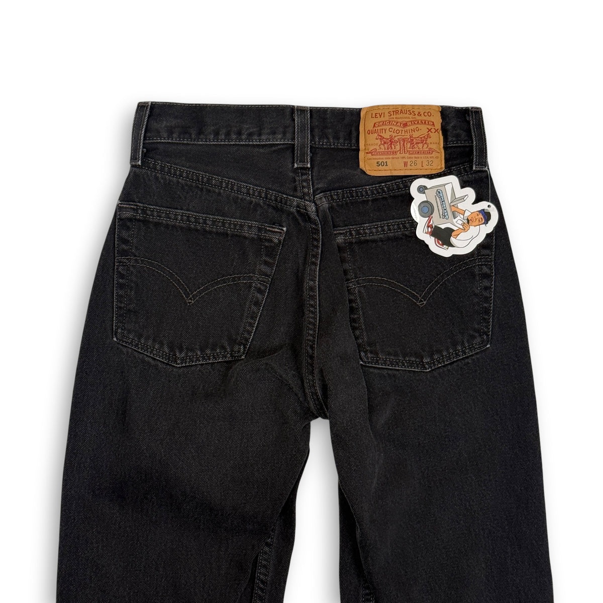 VTG Levis 501 High Rise Straight Leg Jeans 25" XS Black