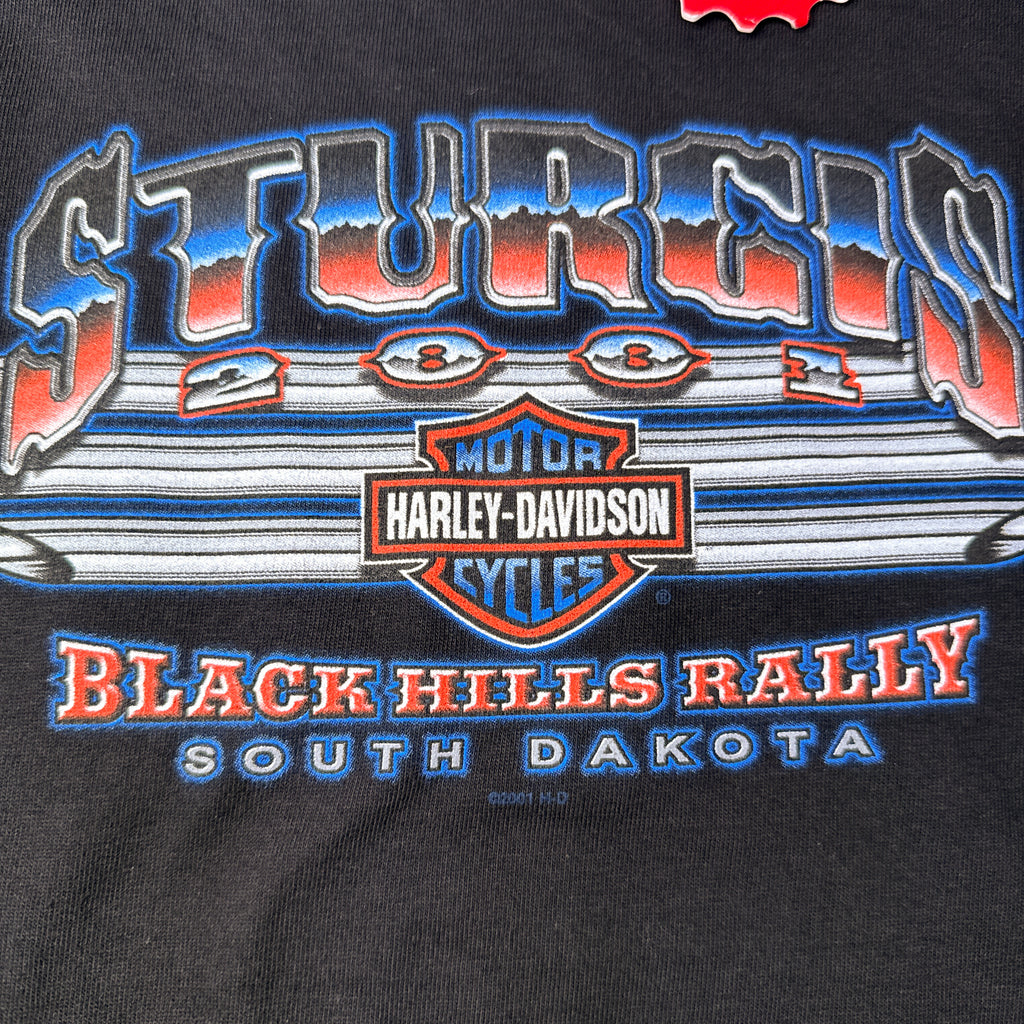 NWT 2001 Harley Davidson Sturgis Black Hills Rally T Shirt 2XL Black