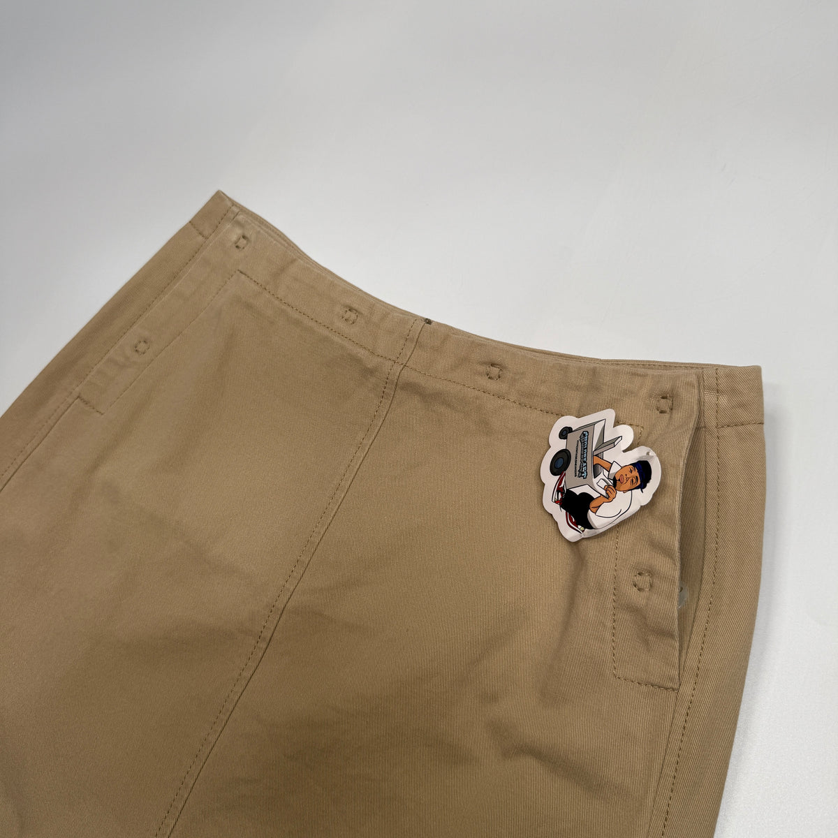 Y2K Alberta Ferretti Khaki Utility Maxi Skirt 29" M
