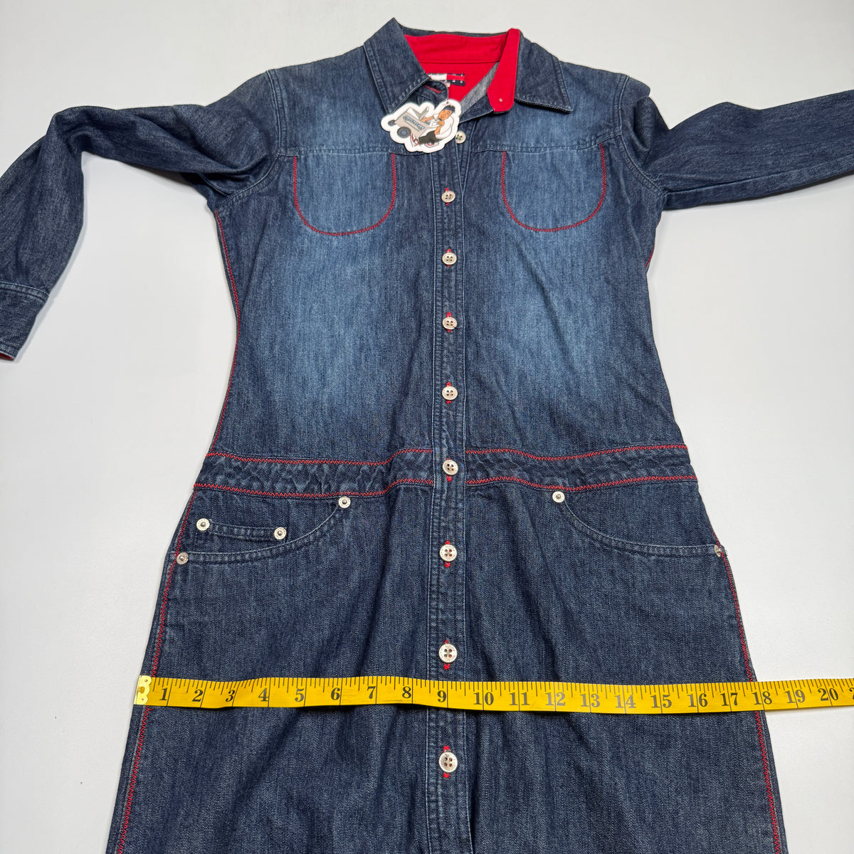 Y2K Tommy Hilfiger Denim Shirt Dress M Blue
