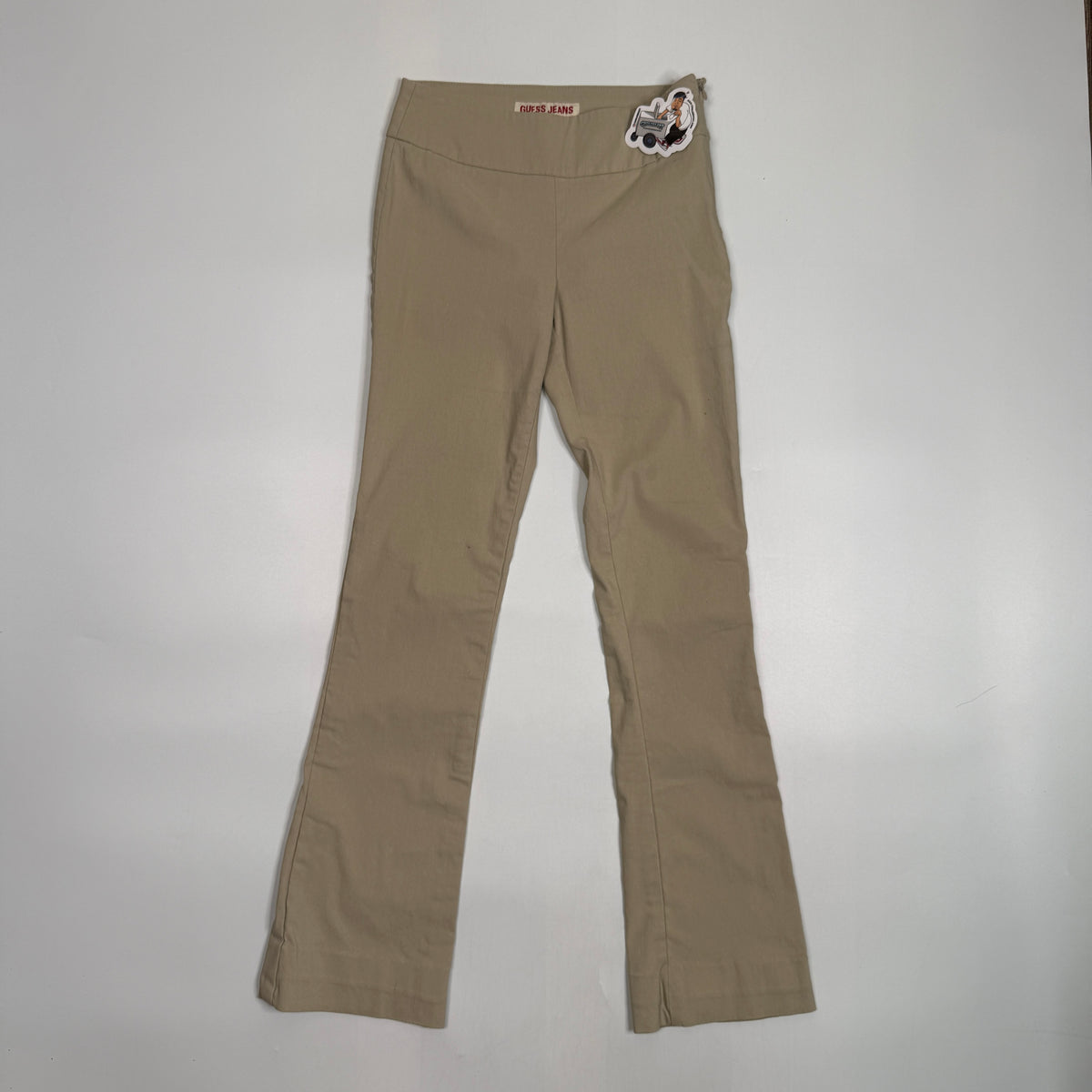Y2K Guess Jeans Low Rise Side Zip Flare Pants 27" S/M Khaki