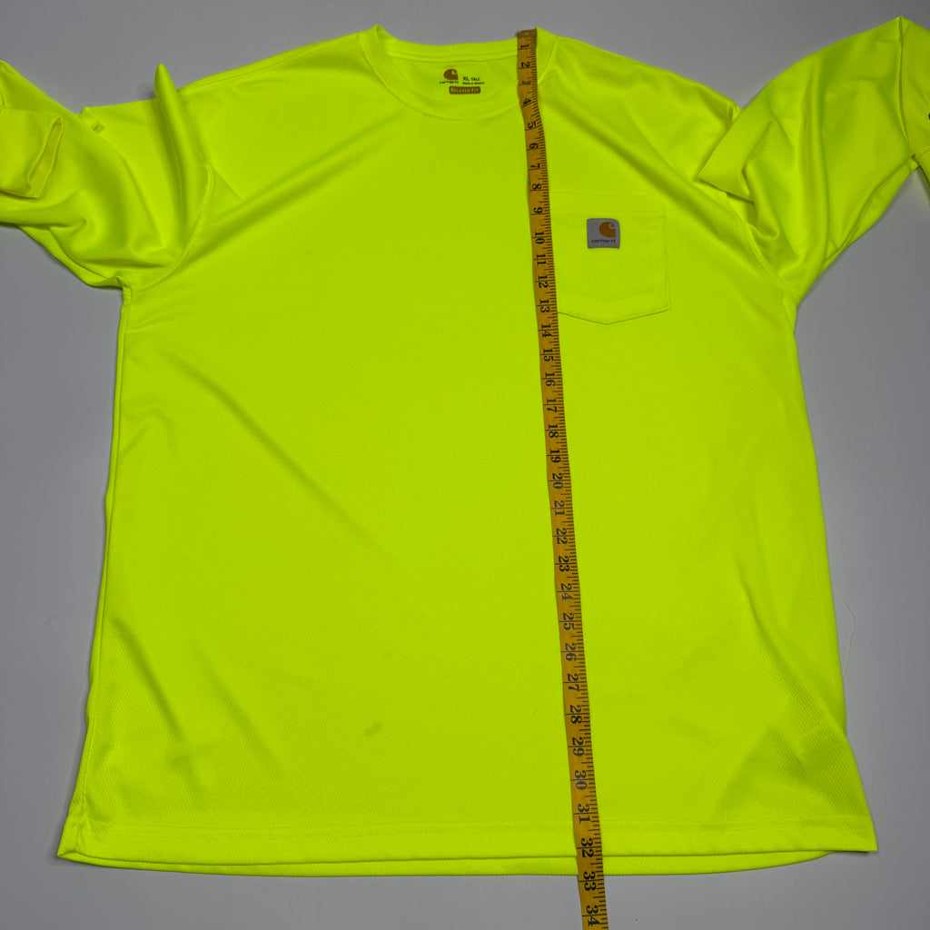 Carhartt Relaxed Fit Color Enhancement Force L/S Shirt XL TALL Lime