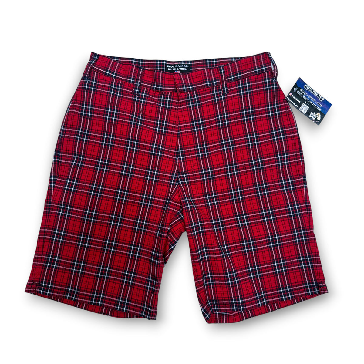 Y2K Polo Ralph Lauren Red Plaid Shorts S/28"