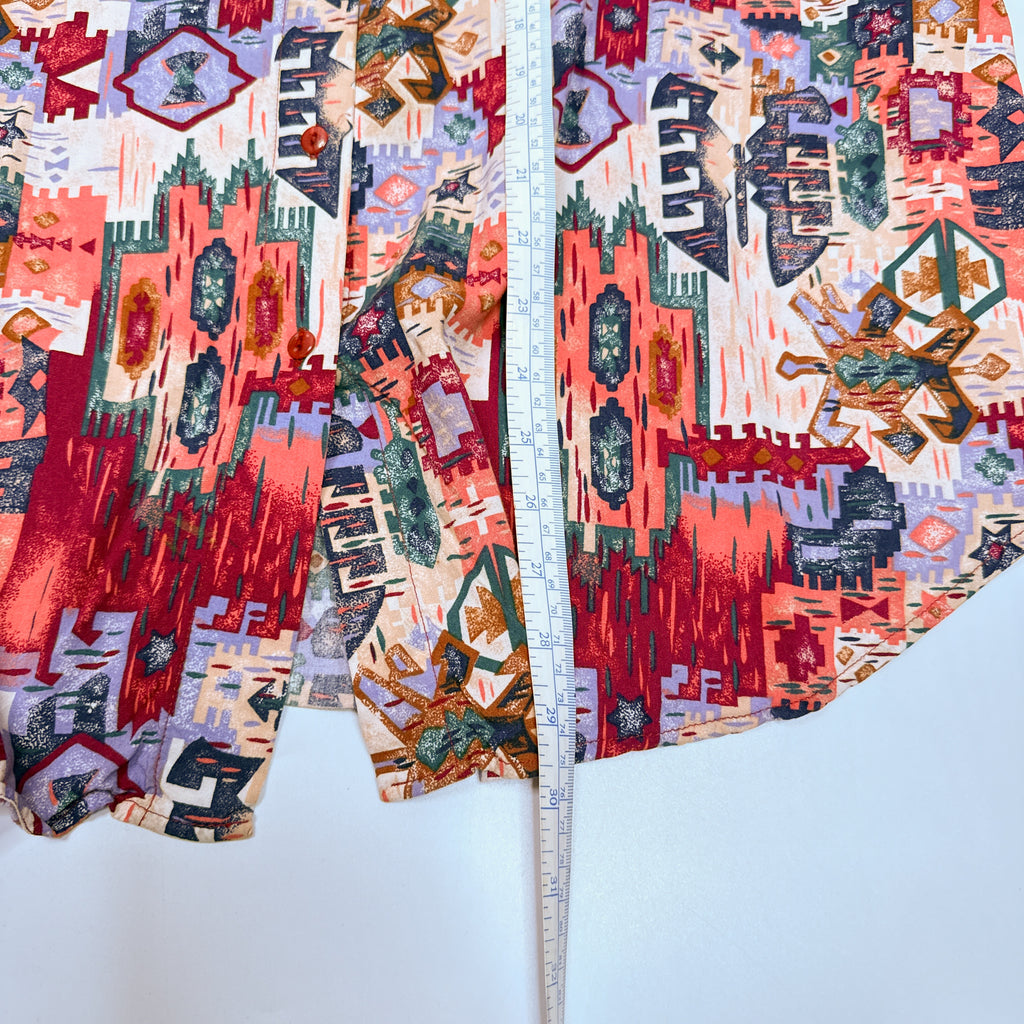 VTG Red Rover Native Rayon Button Up L