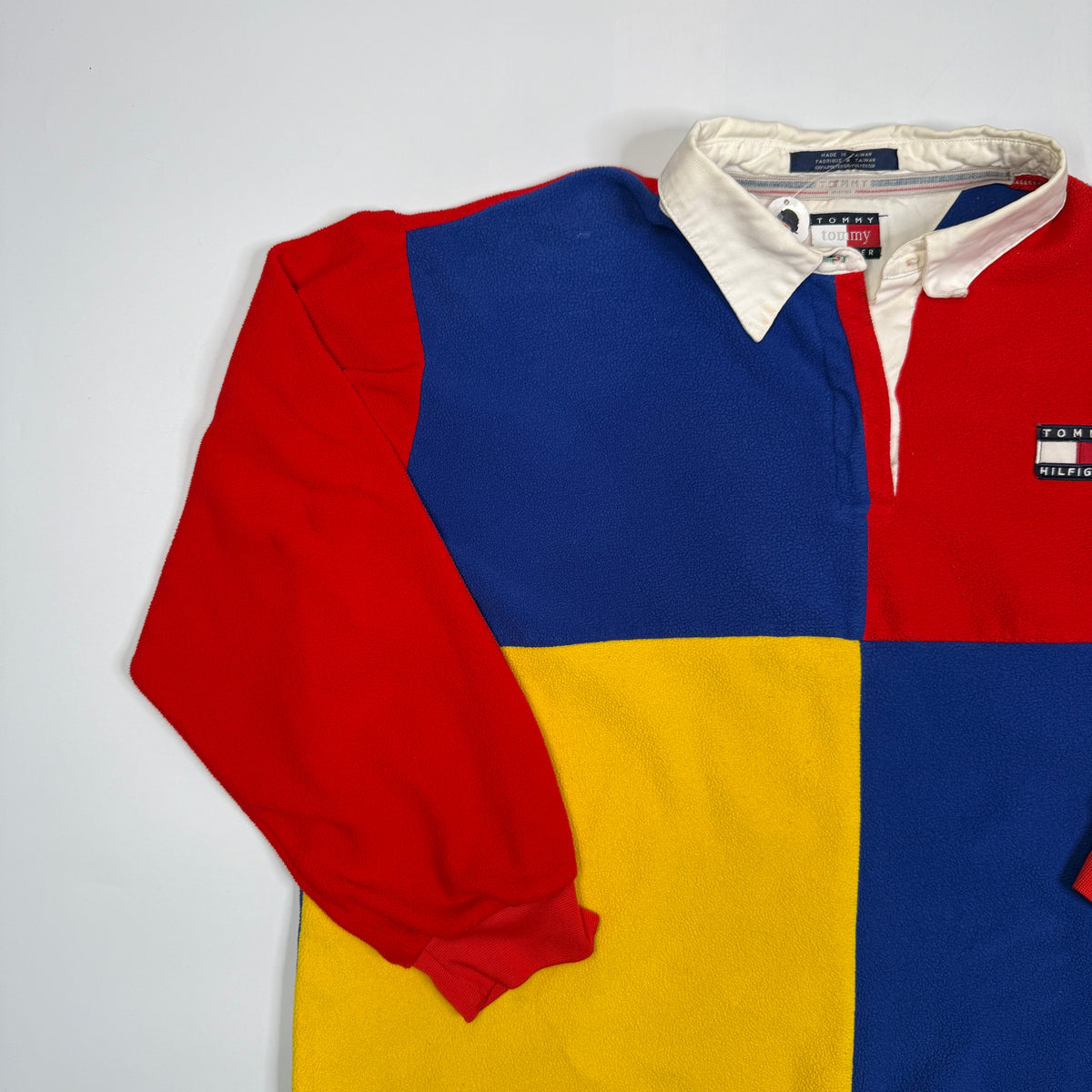VTG Tommy Hilfiger Colorblock Fleece Polo S Boxy
