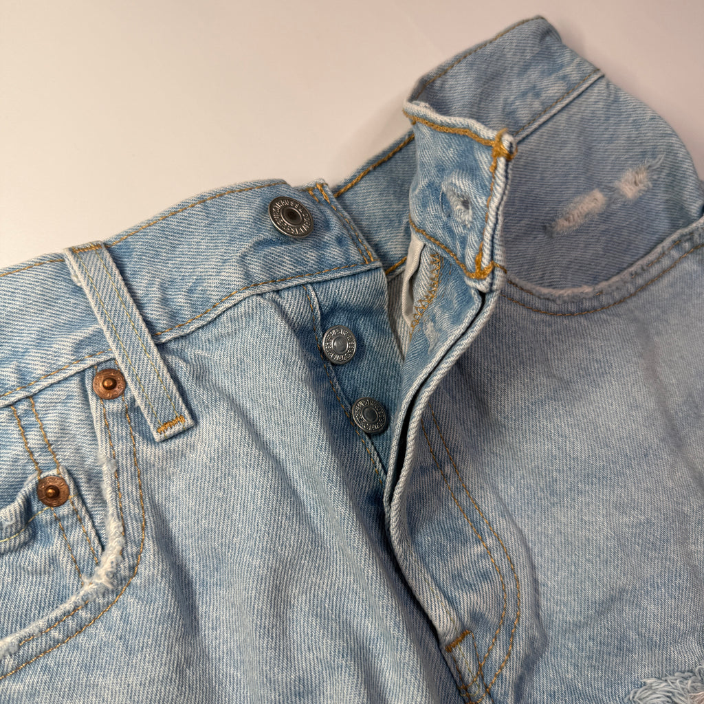 501 Levis Distressed Denim Shorts 28" S/M