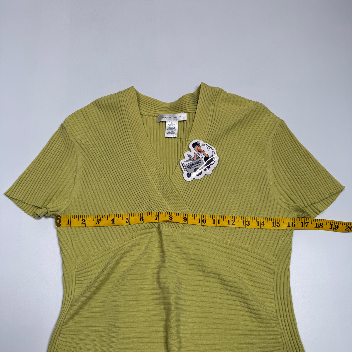 Y2K Worthington Ribbed Short Sleeve Viscose Top XL/L