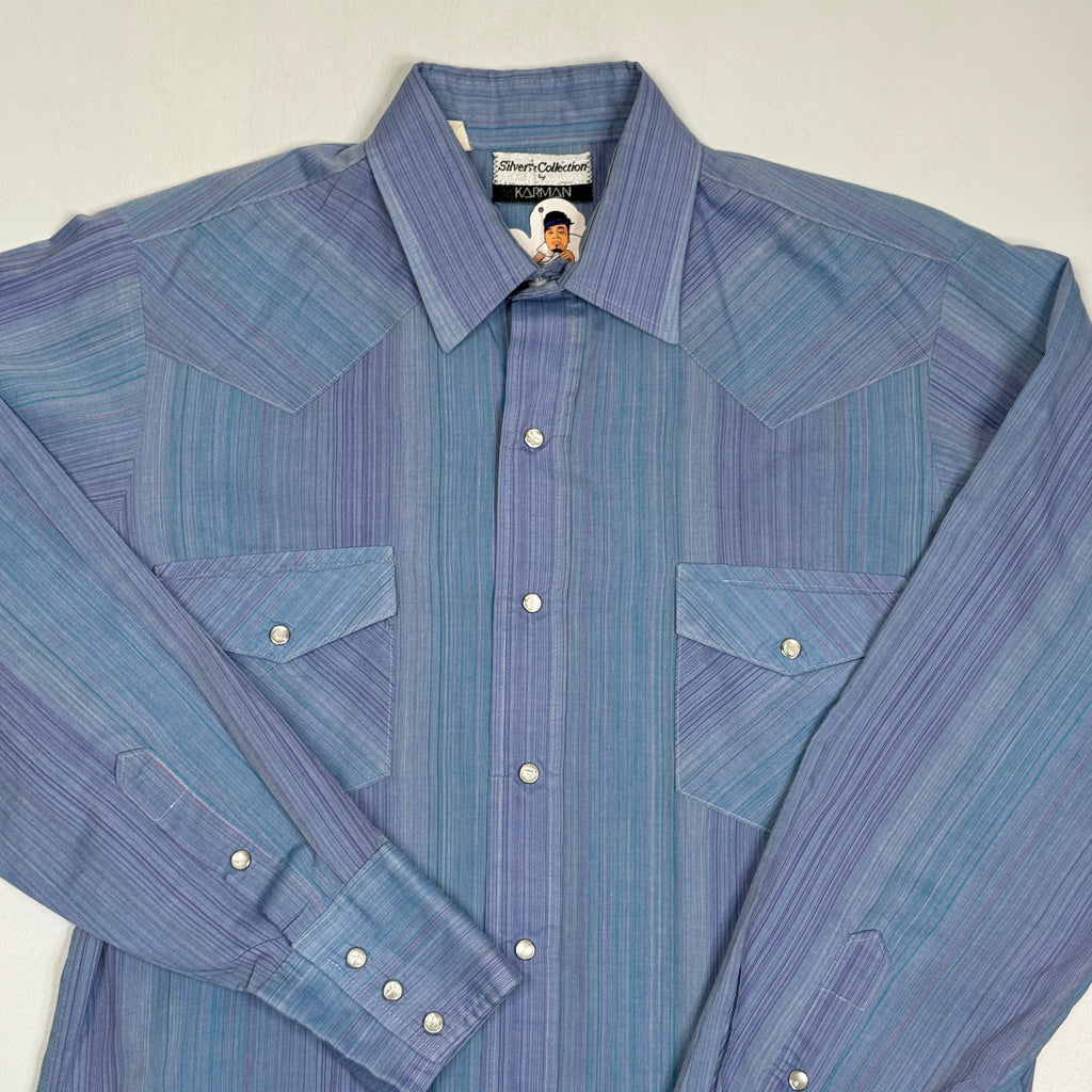 VTG Karman Western Peal Snap L/S Button Up M Purple