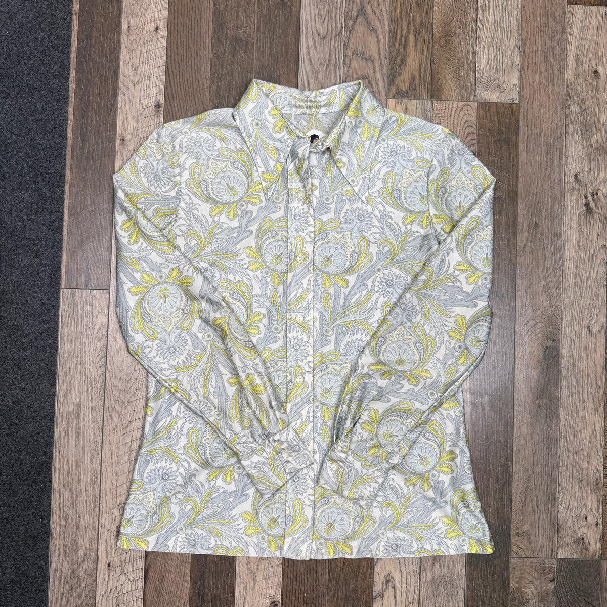 VTG Paisley Dagger Collar L/S Button Up Blouse M