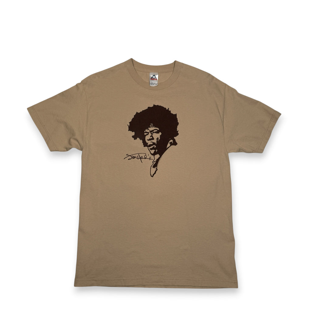 Y2K 2001 Jimmy Hendrix Felt T Shirt L Tan